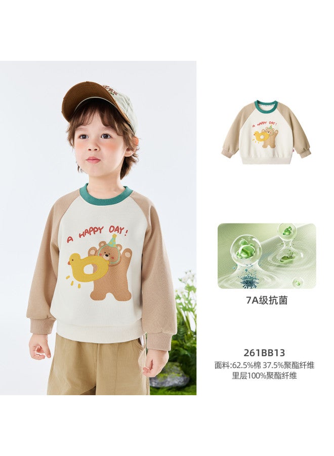 Babu Bean Children's Spring And Autumn Class A Antibacterial Sweatshirt, Small And Medium Toddler Cartoon Top, Boys And Girls Baby Clothes - Image 2